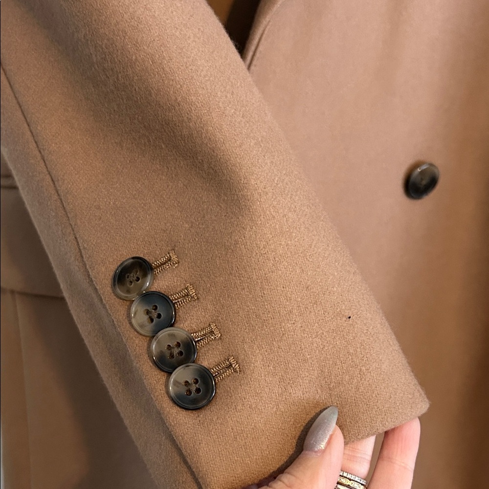 Aritzia Wilfred Symphony Camel Double-Breasted wool cashmere Coat - Picture 4 of 11